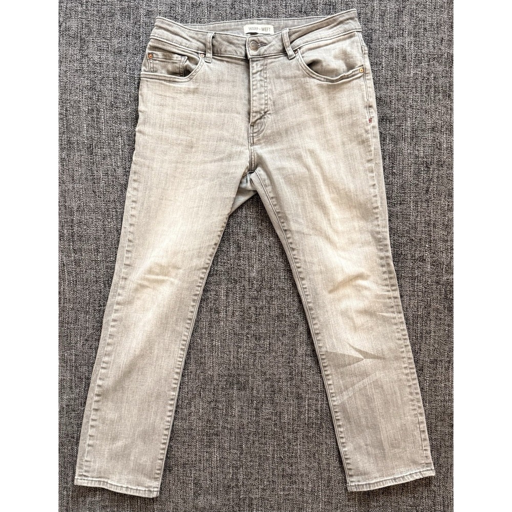 Denim Minimalist Neutral Smoke Warp Weft Slim Straight Jeans Lt Washed READ FIT